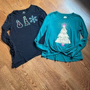 🎄Two Girls Size 15 Holiday Tops